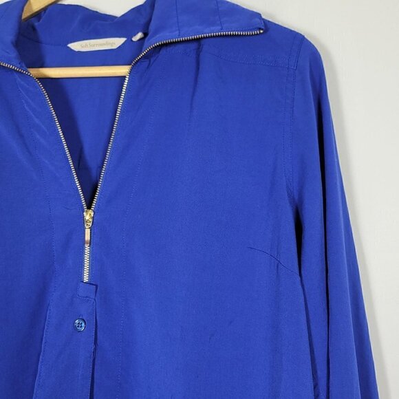 Soft Surroundings Women's Loretta Tunic Top in Electric Blue Long Sleeve Size M - Picture 3 of 13